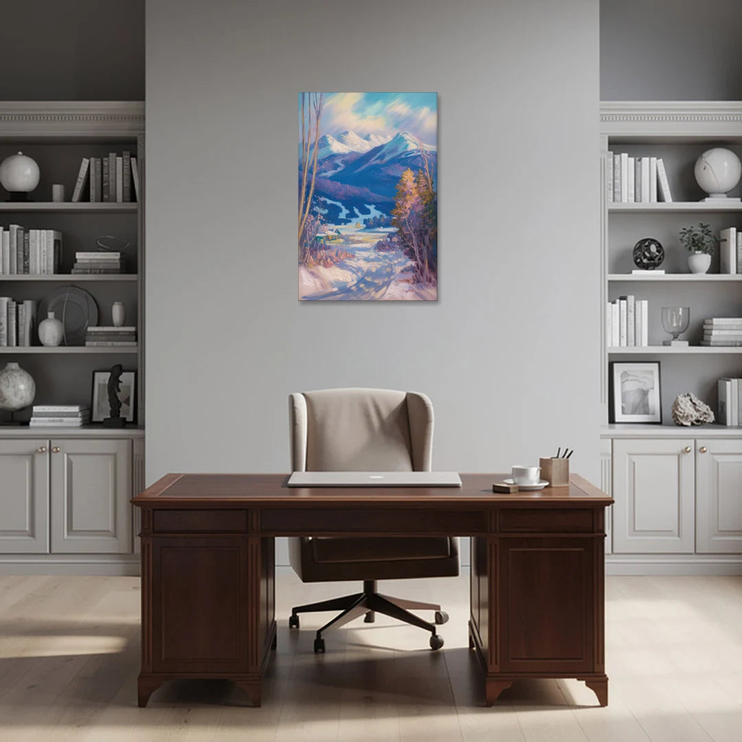 Whistler Snowy Peaks - Canvas Wall Art - Office - 24x36