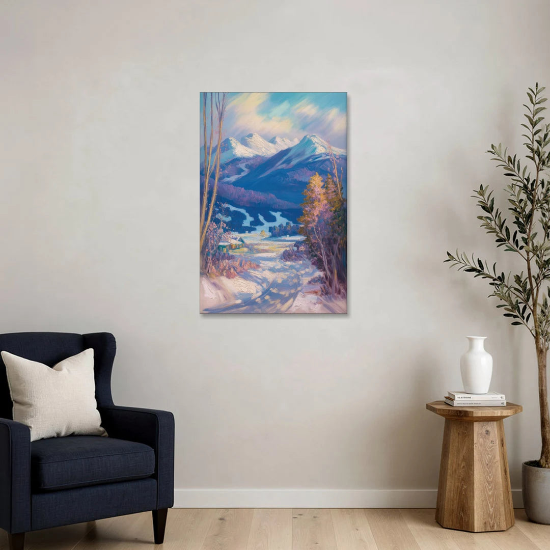 Whistler Snowy Peaks - Canvas Wall Art - Sofa - 24x36