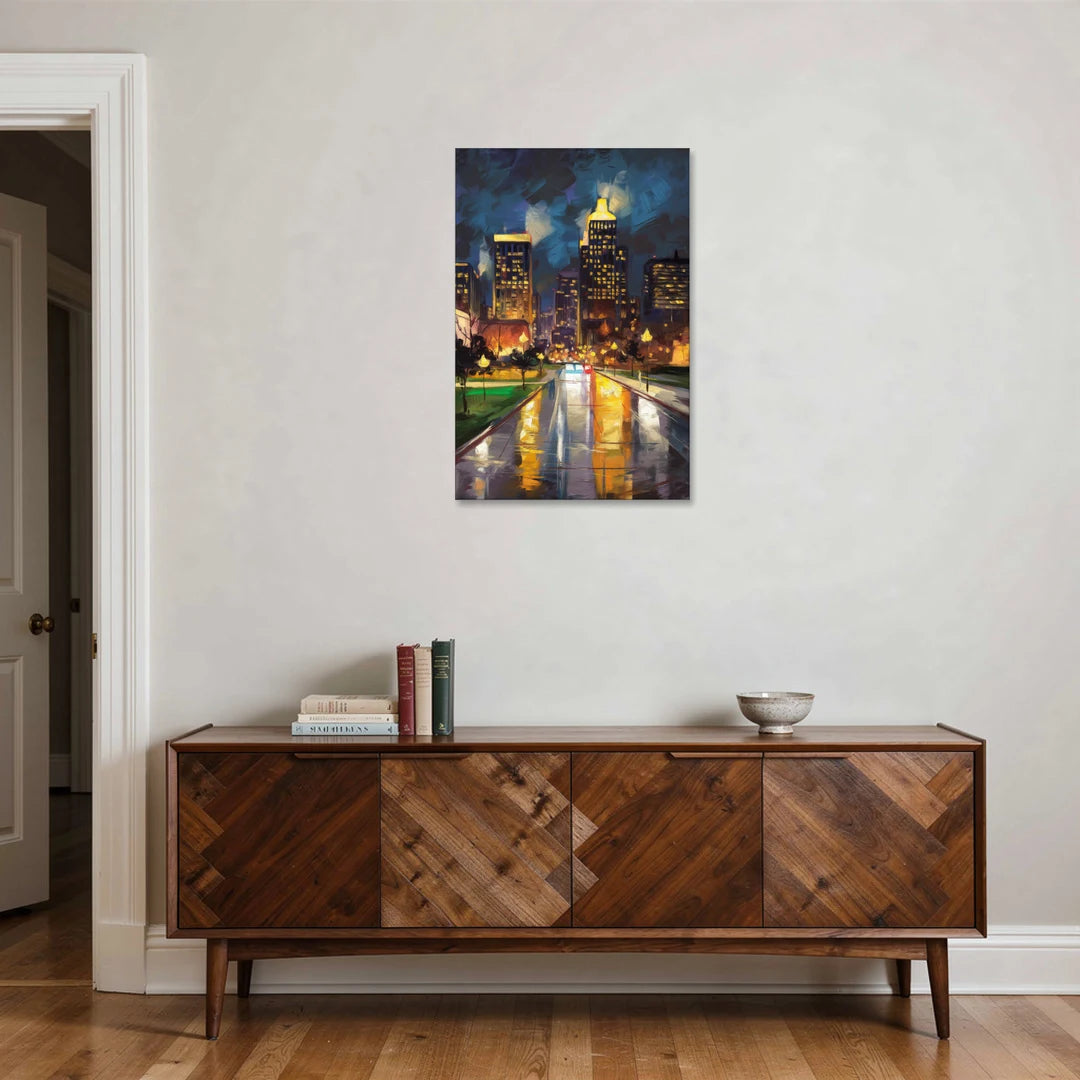 Wichita Downtown Lights - Canvas Wall Art - Coffee Table - 24x36