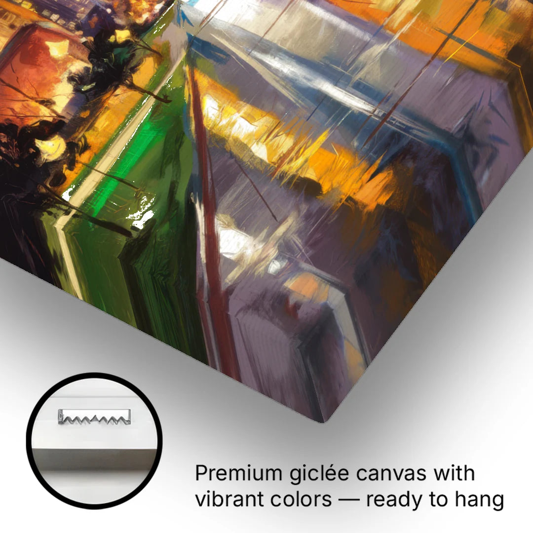 Wichita Downtown Lights - Canvas Wall Art - Gallery Wrap Corner