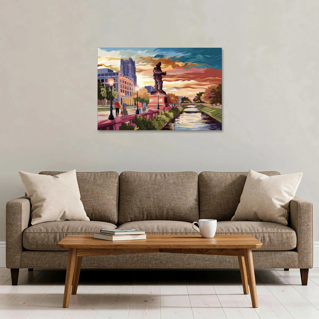 Wichita Historic Landmarks - Canvas Wall Art - Sofa - 36x24