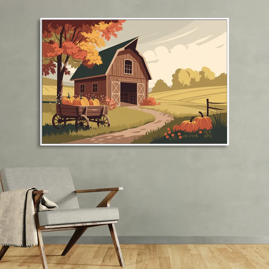 Wichita Rustic Charm Living Room - White Canvas Wall Art