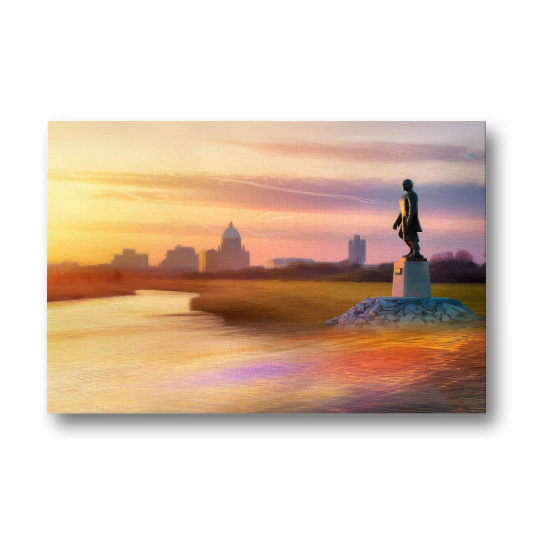 Wichita Skyline Sunset - Canvas Wall Art - Front