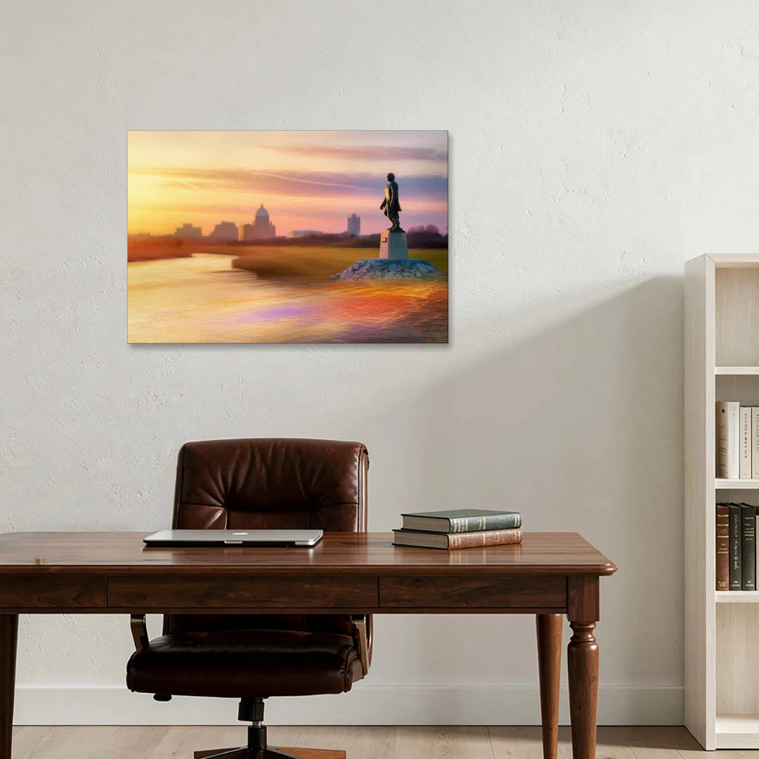 Wichita Skyline Sunset - Canvas Wall Art - Office - 36x24