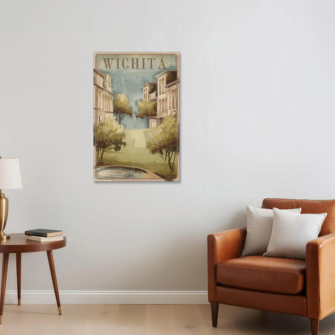 Wichita Vintage Aesthetic - Canvas Wall Art - Sofa - 24x36