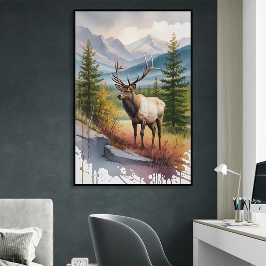 Wildlife of Jasper Living Room - Black Canvas Wall Art