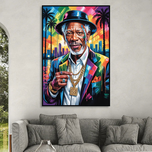 Wisdom Light 2.0 Living Room - Black Canvas Wall Art