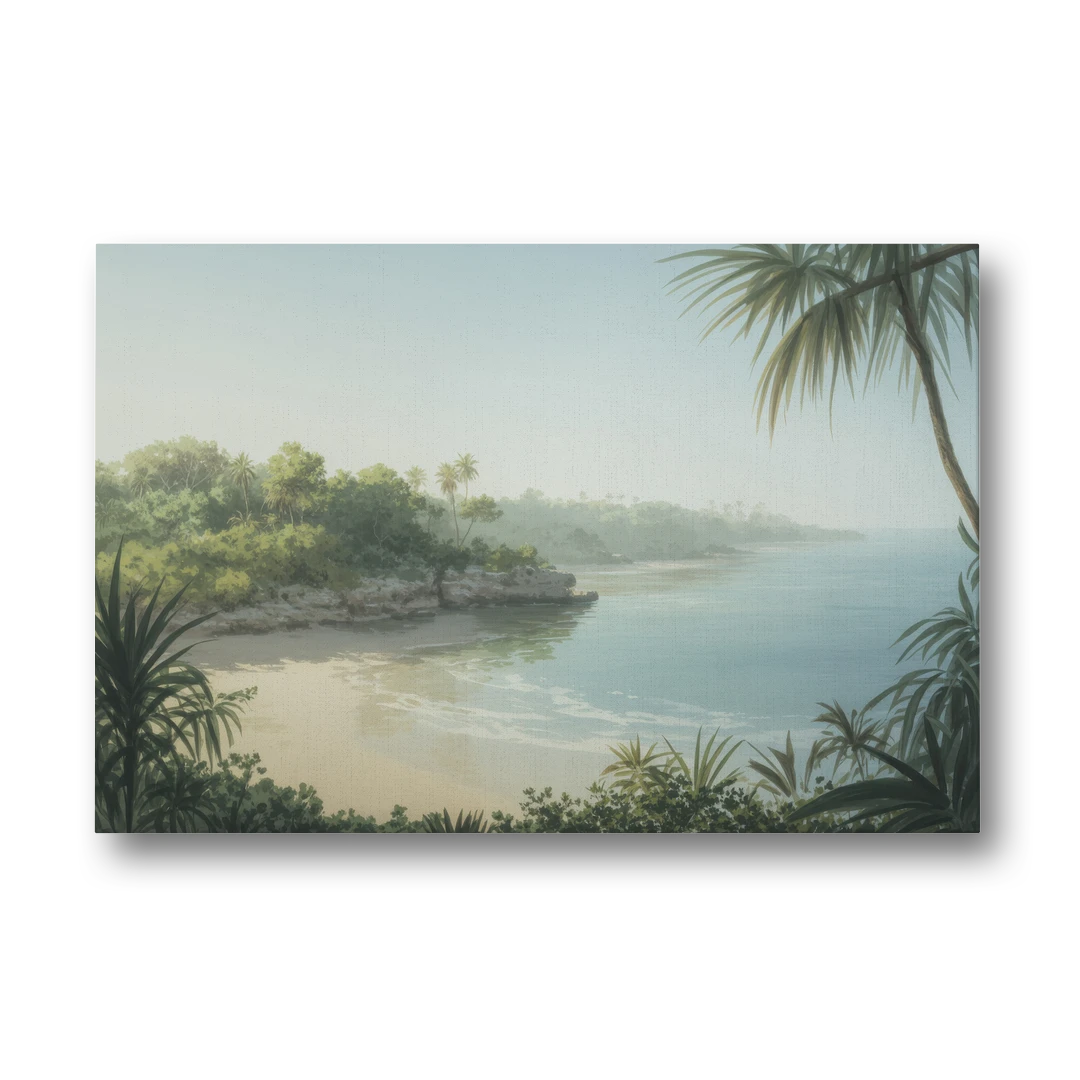 Xcaret Shoreline - Canvas Wall Art - Front