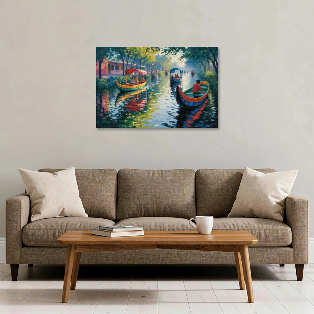 Xochimilco Canals - Canvas Wall Art - Sofa - 36x24