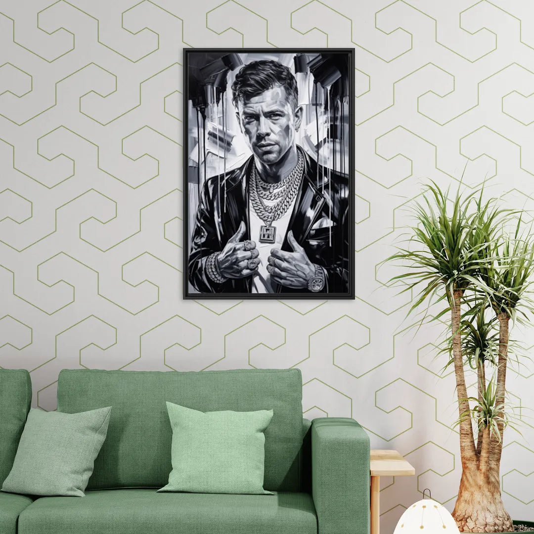Yellow Dust 2.0 - Living Room Black Frame Canvas