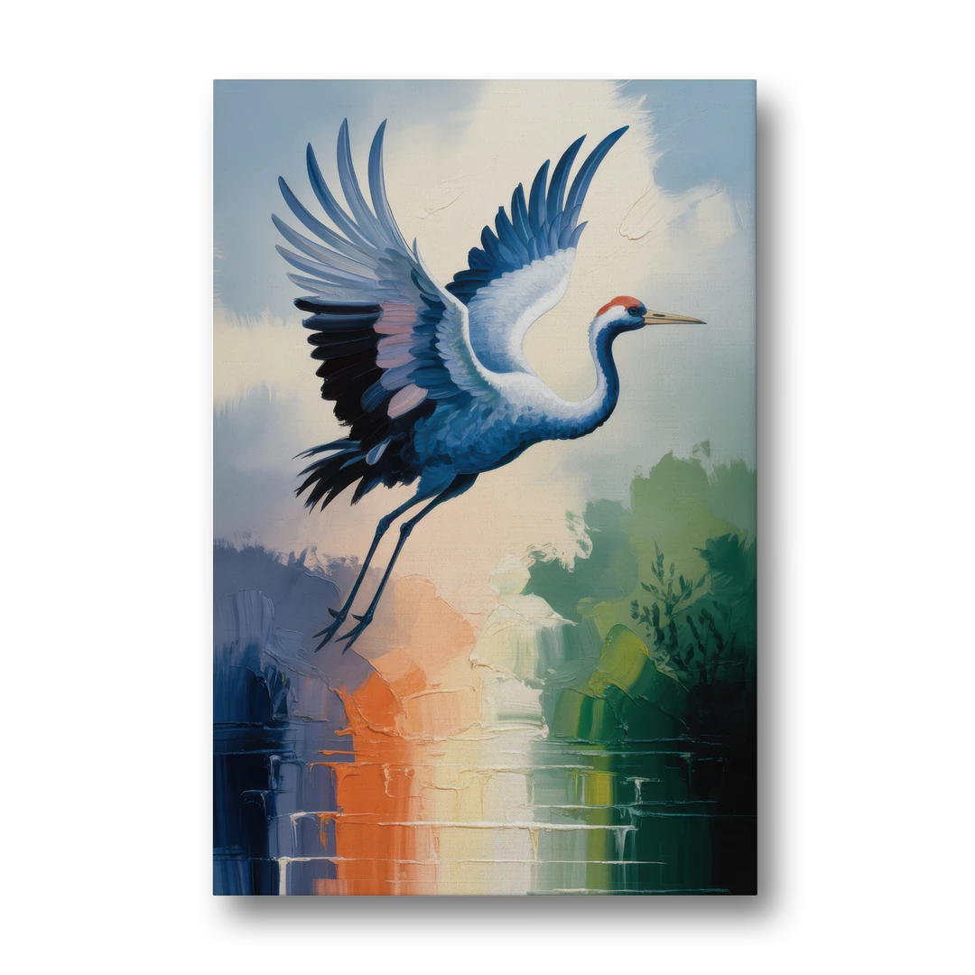 Zen Crane Calm - Canvas Wall Art - Front