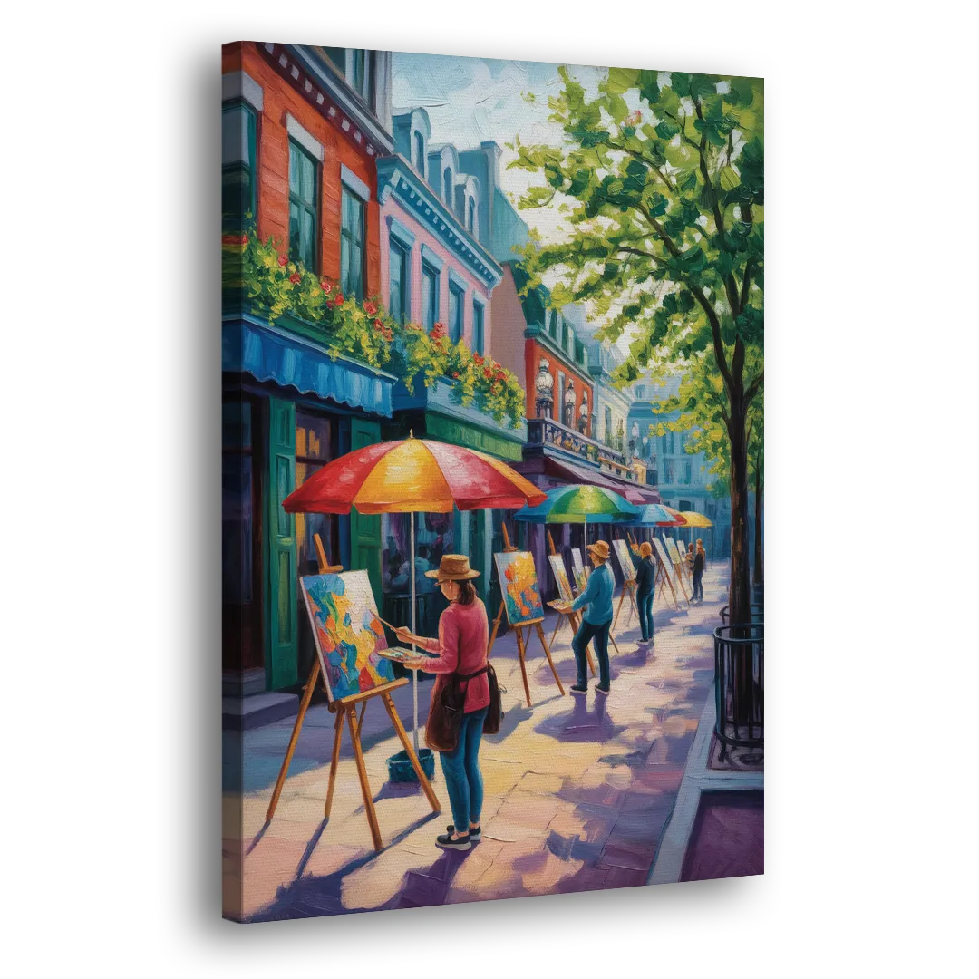 Rue du Tresor Artists Quebec - Canvas Print Art Sides