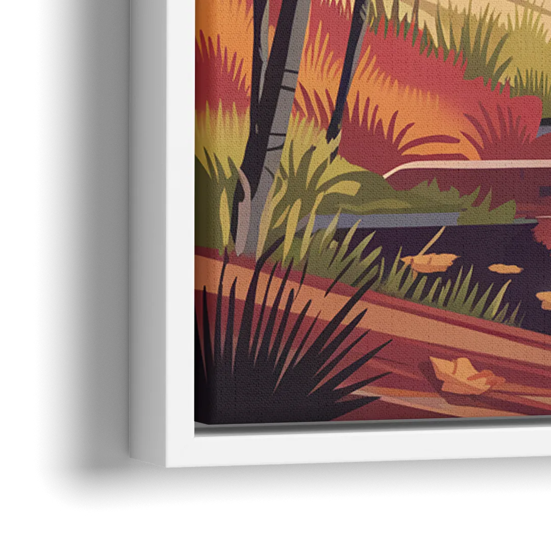 Ashland Fall Foliage - Close-Up White Frame Canvas