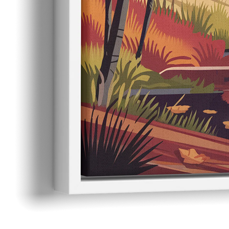 Ashland Fall Foliage - Close-Up White Frame Canvas