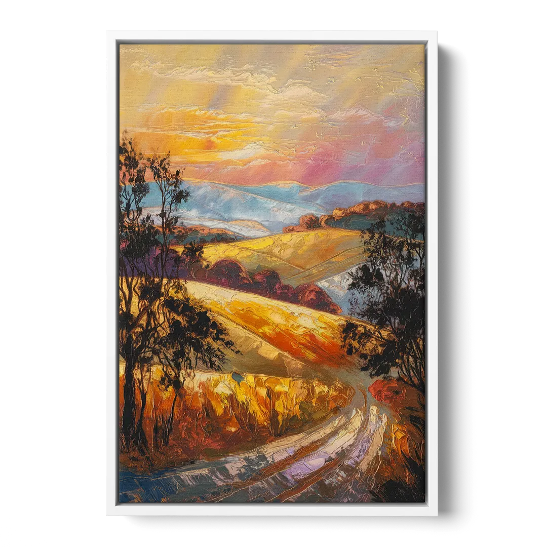 Lancaster Sunset Views - White Frame Canvas