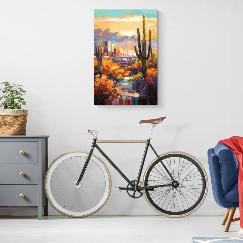 Phoenix Vibrant Urban Desert - Canvas Wall Art Living Room