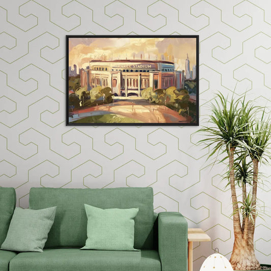 New York City Yankee Stadium - Living Room Black Frame Canvas