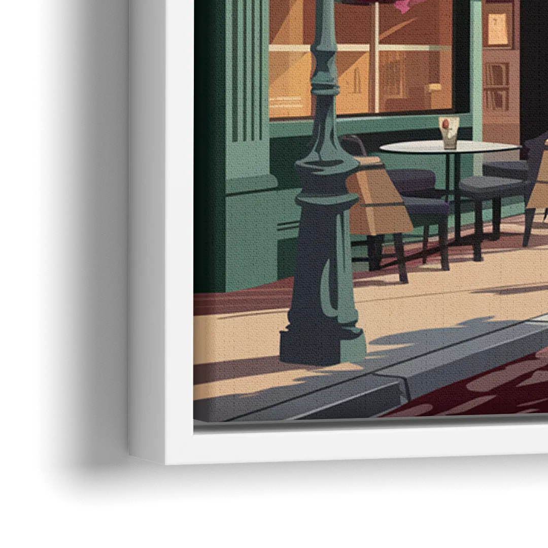 Franklin Vintage Streets - Close-Up White Frame Canvas