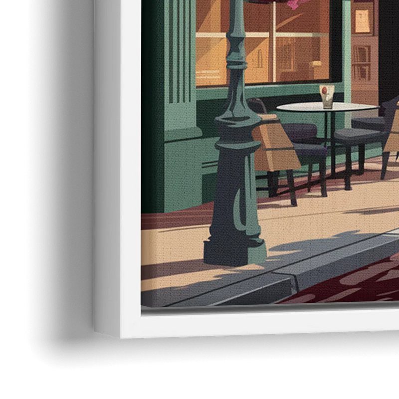 Franklin Vintage Streets - Close-Up White Frame Canvas
