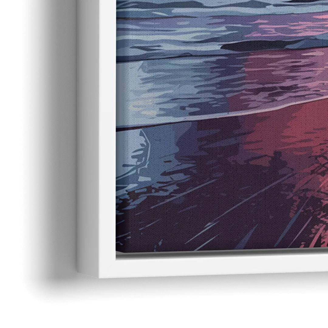 Huntington Beach Sunrise Views - Close-Up White Frame Canvas