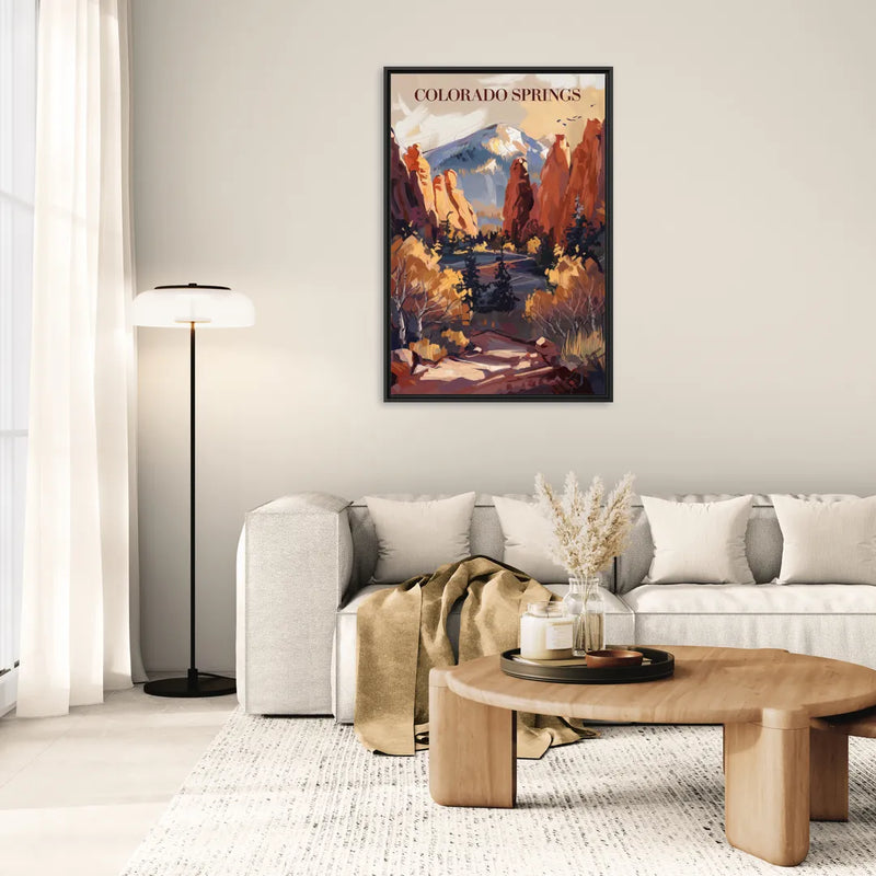 Colorado Springs Nature Escape - Living Room Black Frame Canvas
