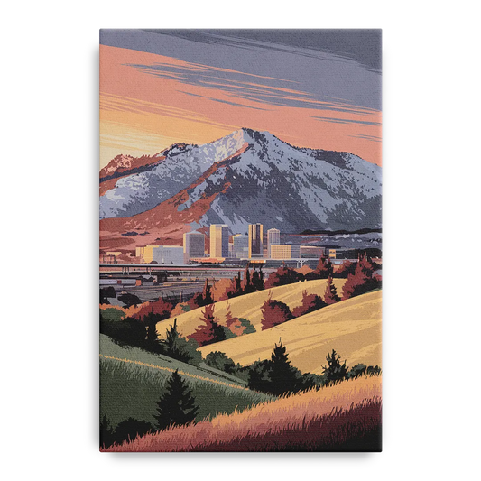 Salt Lake City Mountainscape - Canvas Wall Art