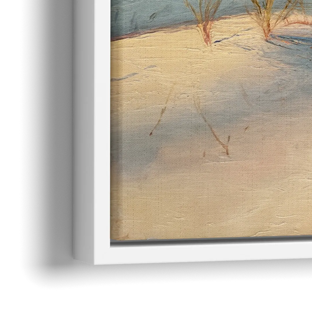 Myrtle Beach Sand Dunes Serenity - Close-Up White Frame Canvas