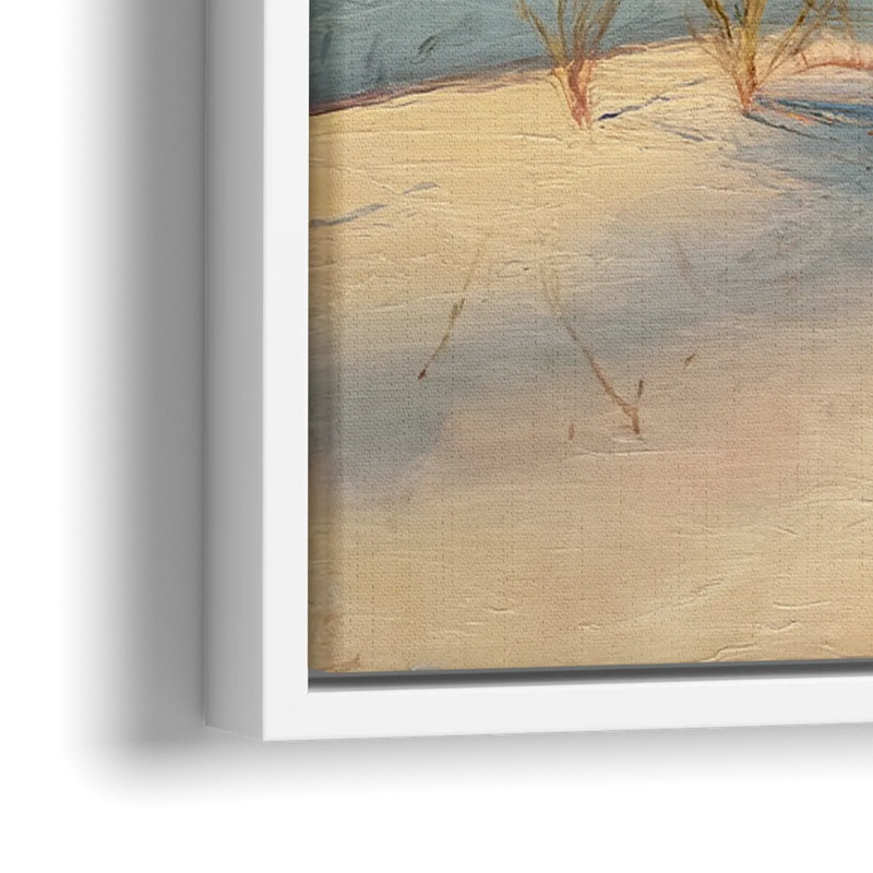Myrtle Beach Sand Dunes Serenity - Close-Up White Frame Canvas