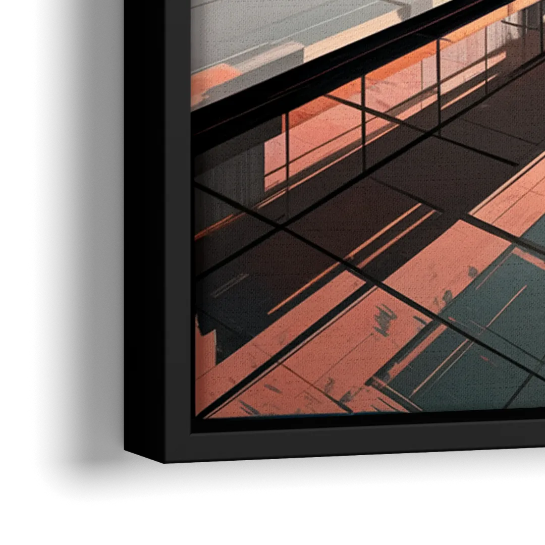 Plano Modern Architecture - Close-Up Black Frame Canvas