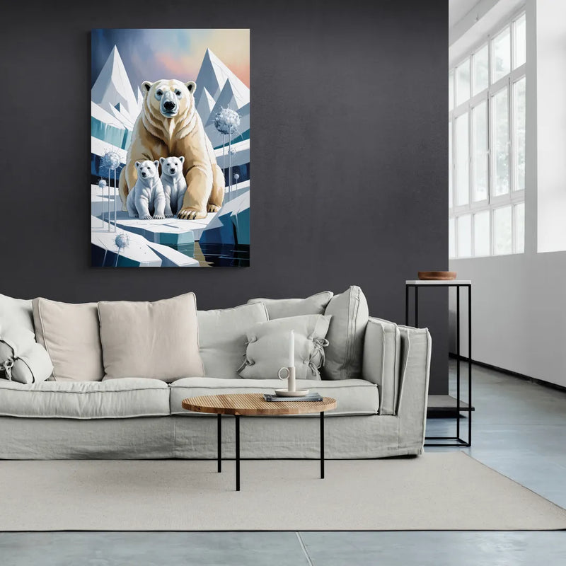 Polar Bear Majesty - Canvas Wall Art Living Room