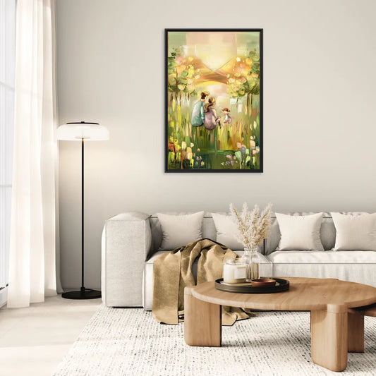 Marietta Family Nursery Decor - Living Room Black Frame Canvas