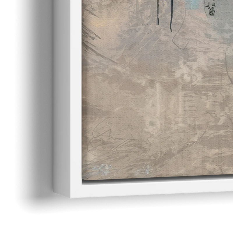 Las Vegas Skyline Silhouette - Close-Up White Frame Canvas