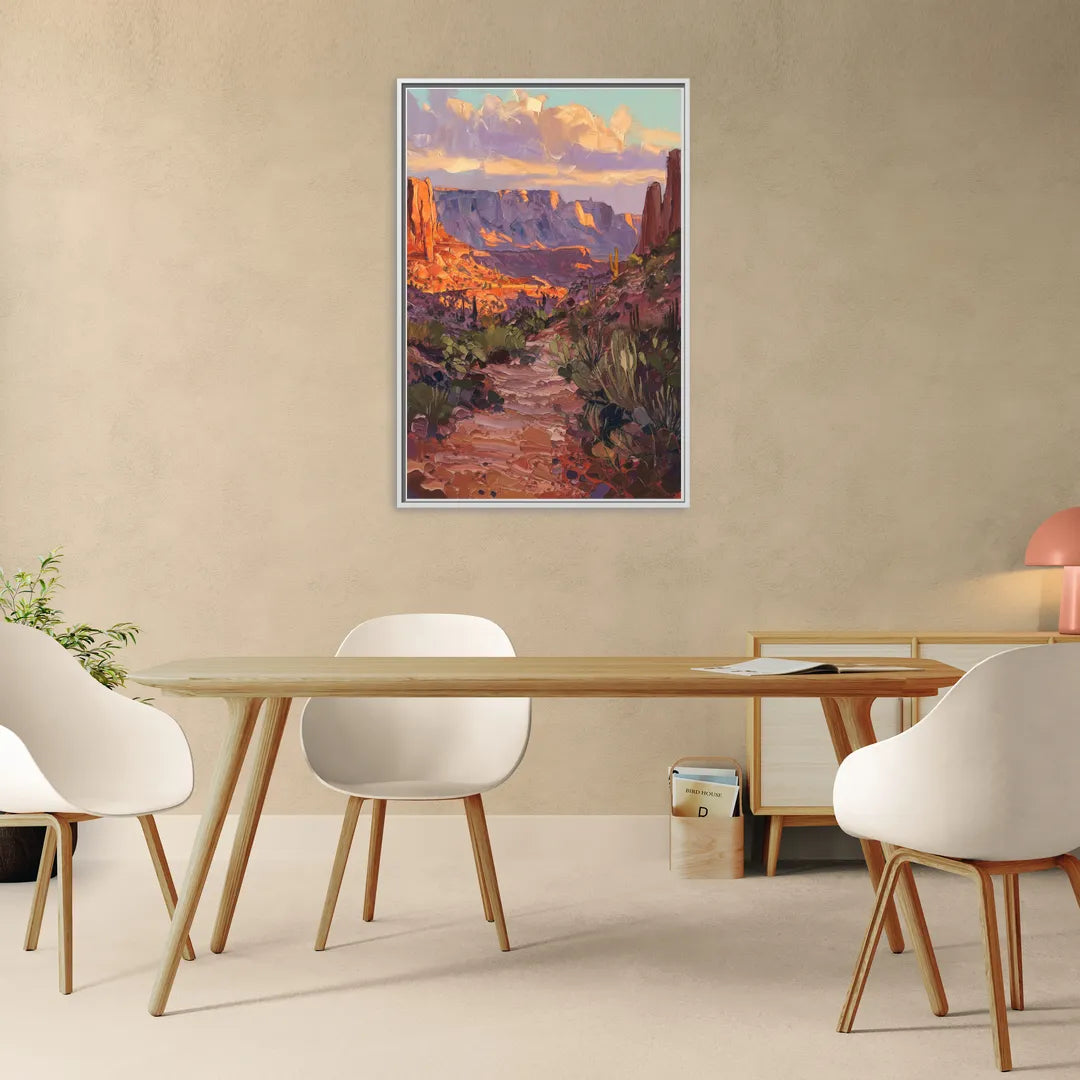 Mesa Arizona Trails - Living Room White Frame Canvas