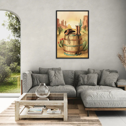 Scottsdale Western Heritage - Living Room Black Frame Canvas