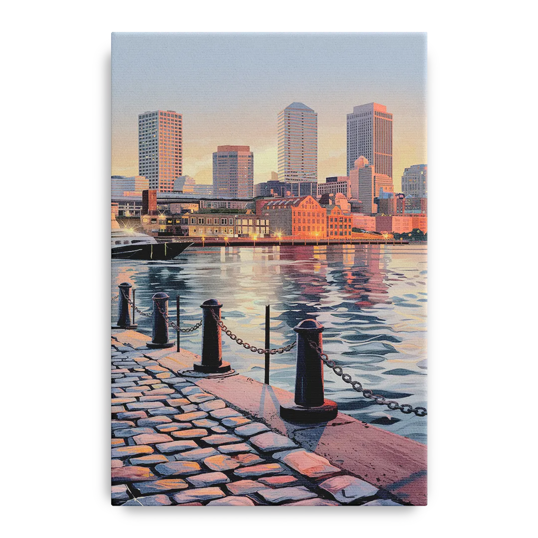 Boston Waterfront Serenity - Canvas Wall Art