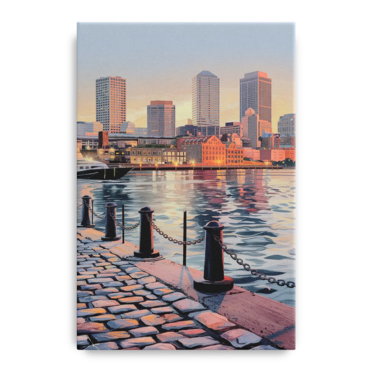 Boston Waterfront Serenity - Canvas Wall Art