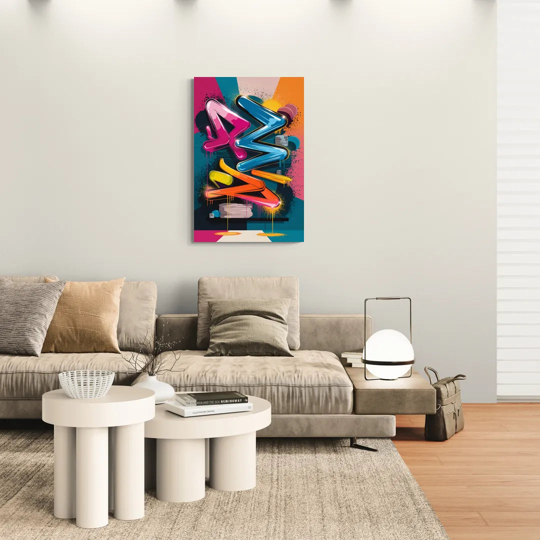 Austin Artistic Graffiti - Canvas Wall Art Living Room