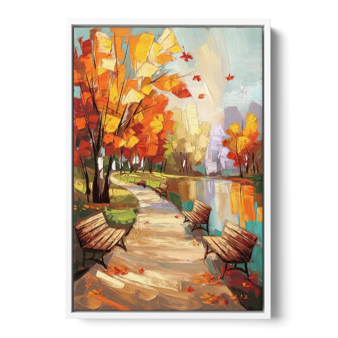 Park City Autumn Colors - White Frame Canvas