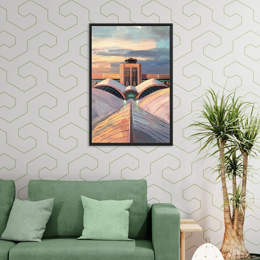 Denver International Terminal - Living Room Black Frame Canvas