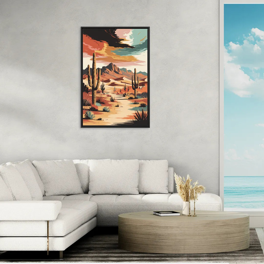 Phoenix Scenic Desert Beauty - Living Room Black Frame Canvas