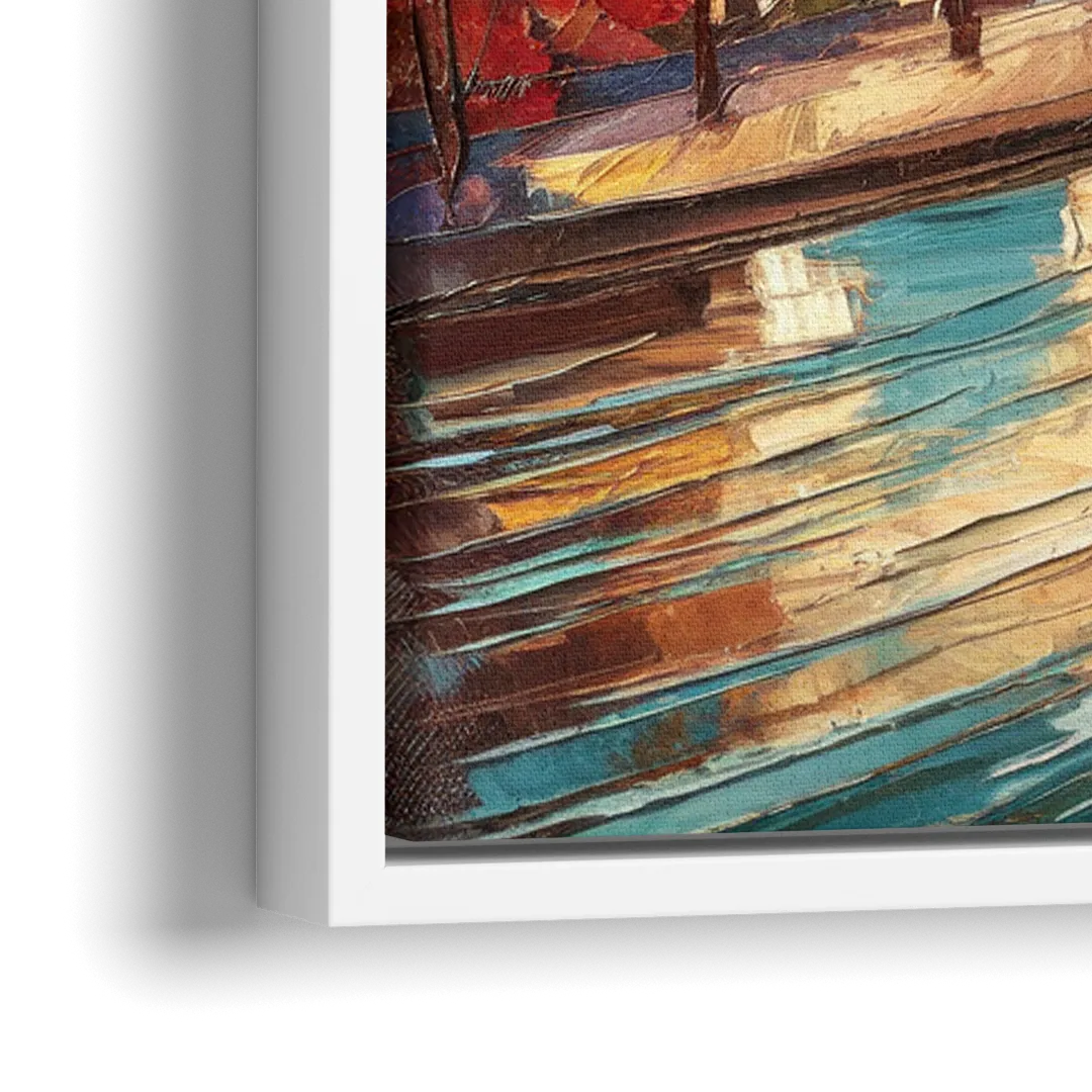 Grand Rapids Urban River Views - Close-Up White Frame Canvas