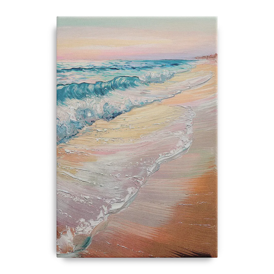 Long Beach California Ocean Waves - Canvas Wall Art