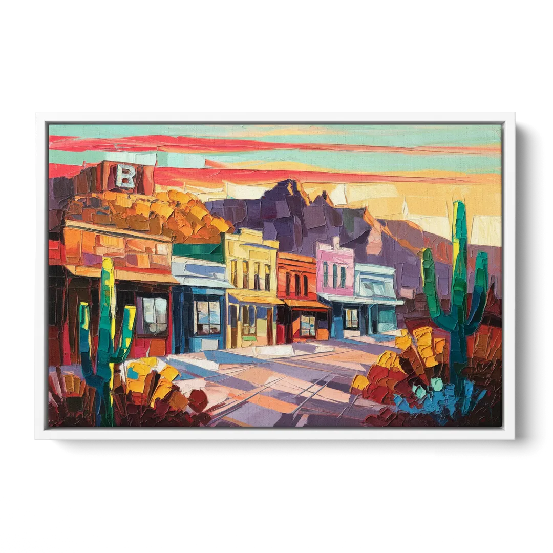 Bisbee Arizona Charm - White Frame Canvas