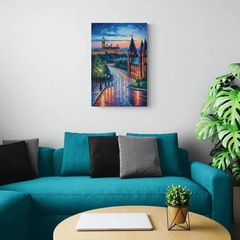 Parliament Hill Twilight - Canvas Wall Art Living Room