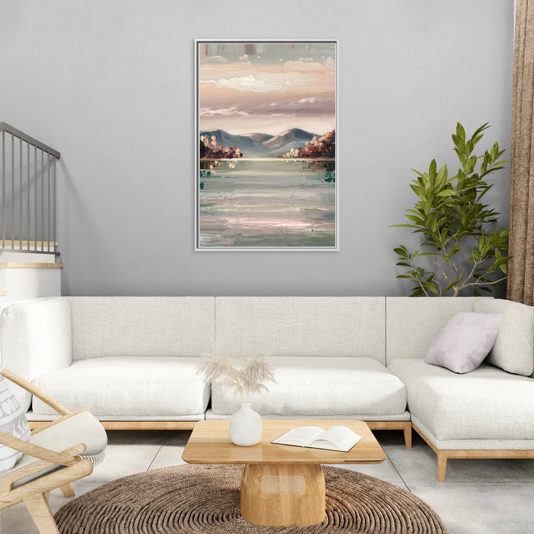 Burlington Lake Champlain Serenity - Living Room White Frame Canvas