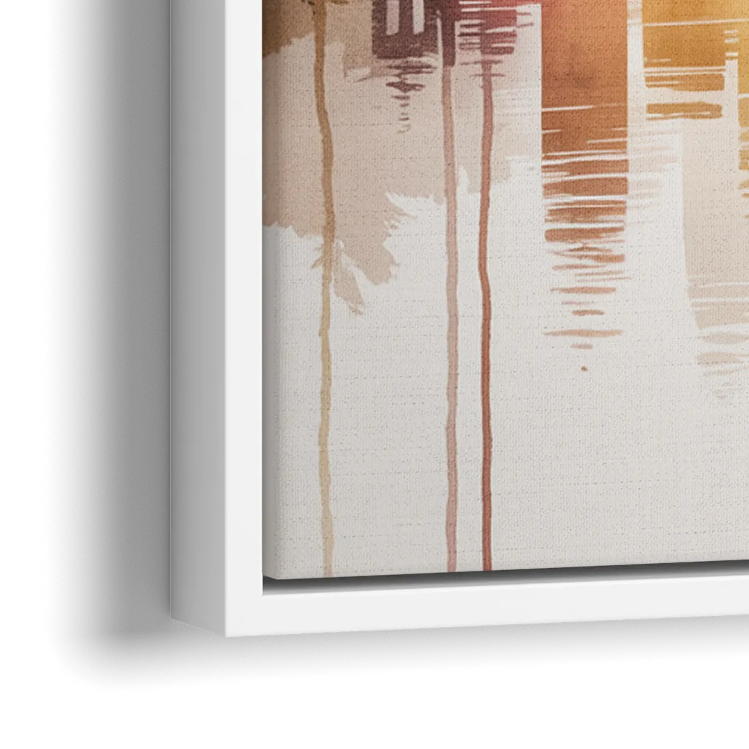 Quebec City Skyline - Close-Up White Frame Canvas