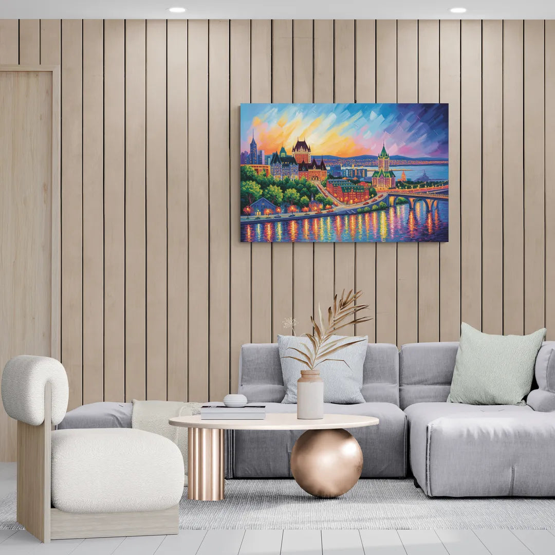 Quebec City Cityscape - Canvas Wall Art Living Room