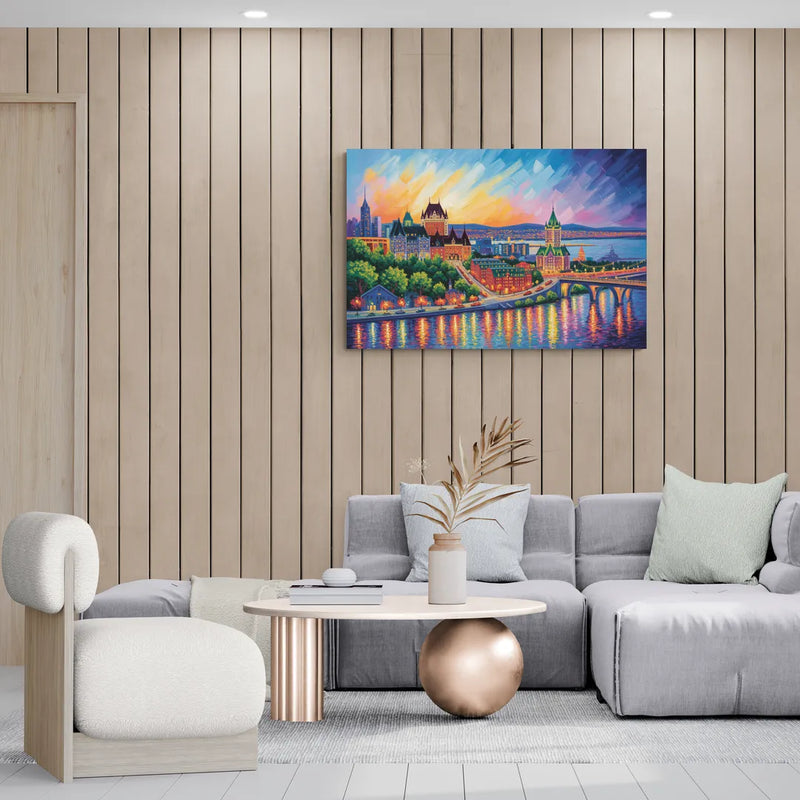 Quebec City Cityscape - Canvas Wall Art Living Room