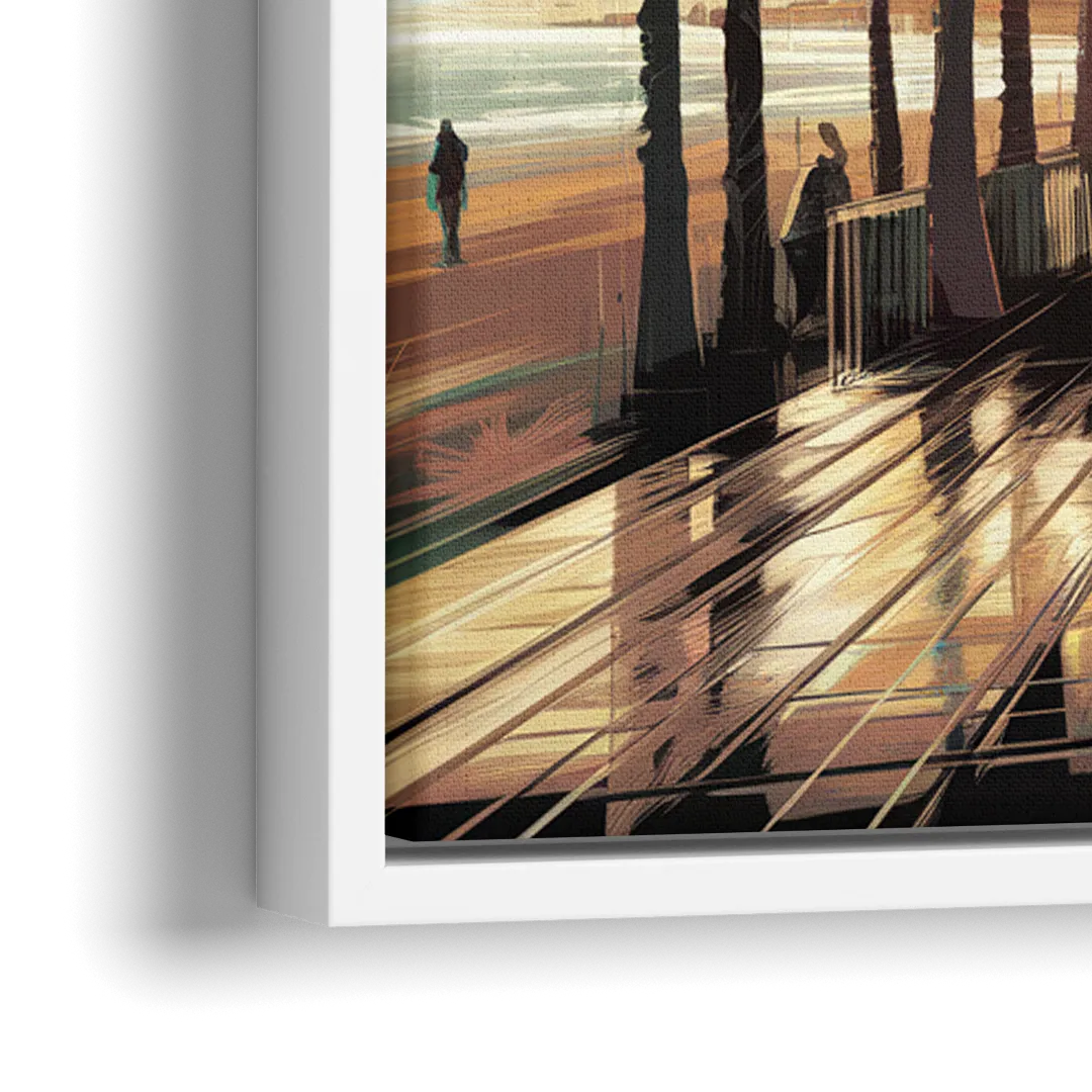 Los Angeles Venice Beach Boardwalk - Close-Up White Frame Canvas