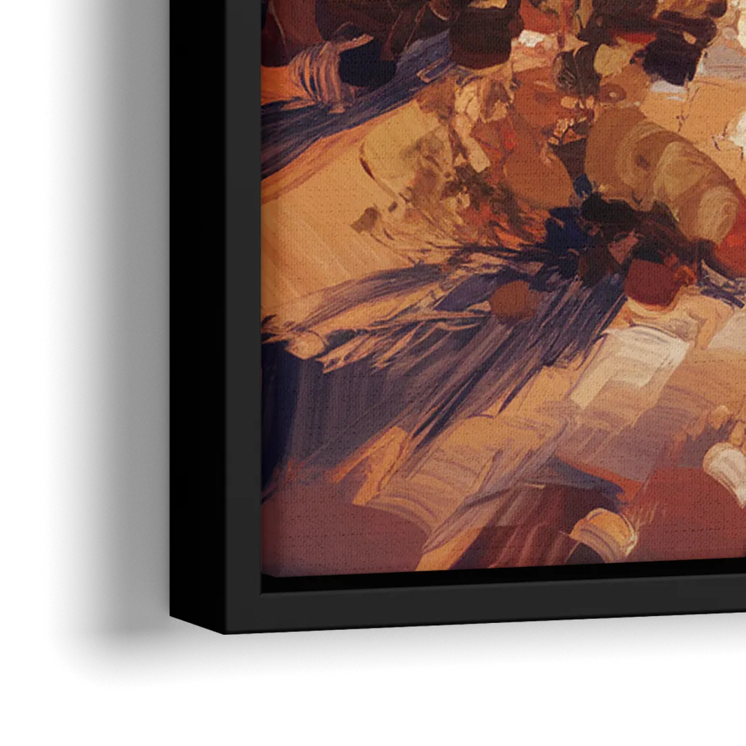 Phoenix Cactus Silhouette - Close-Up Black Frame Canvas